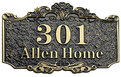 Plaque de Maison Personnalisé Style Européen en Acrylique Numéro de Maison Plaque Gravée à avec Chiffres Plaque de Numéro de Rue pour Maison/Hôtel/Salle/Chambre d'amis/Quartier (15 * 25cm)