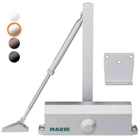 Marie Robuster Türschließer, interne Größe 2, automatische Feder, hydraulisch, verstellbarer Arm, Betrieb mit Halteöffnungsfunktion für Gewerbe und Zuhause, Verwendung für 25–45 kg Tür-Aluminium