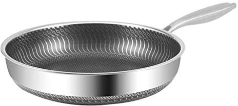 304 Edelstahl Bratpfanne Uncoated Antihaft Pan Light ölige Rauch Pan Brat Steakpfanne mit Induktionskocher Allgemein