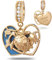 18K Gelb Gold überzogene Meeresschildkröte Mutter Baby Anhänger Charms, passt Pandora Ozean Armband, 925 Sterling Silber Schildkröte Gefahr Perlen, Geschenk für meine ersten Muttertag/Sohn/Enkel