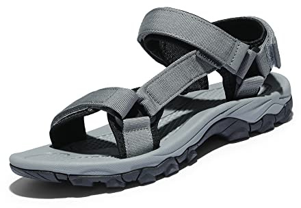 NORTIV 8 Men's Sandals Hiking Sports Lightweight Summer Water Arch Support River Open Toe Athletic Trail Outdoor Walking SandalsDark/grey/black Size 10.5 LANGDO 2