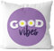 JUNIWORDS Kissen, Good Vibes, Weiß-Hellbraun, 2-farbig (1003840)