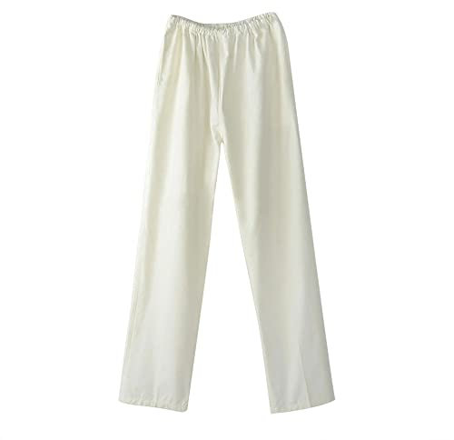 G-LIKE Chinesische Kung Fu Herren Hose – Traditionelle Kampfkunst Taichi Wushu Kungfu Lange Trainingshose Jogginghose Freizeithose Herrenhose Sporthose Loser Stil - Baumwolle (Weiß, M)