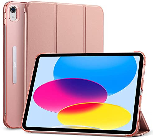 ESR Cover Ascend Trifold Case Compatibile con iPad 10a Generazione (2022, 10.9 Pollici), Automattica riattivazione/Standby, Supporto Trifold, Custodia Leggera e Rigida, Oro Rosa Opaco