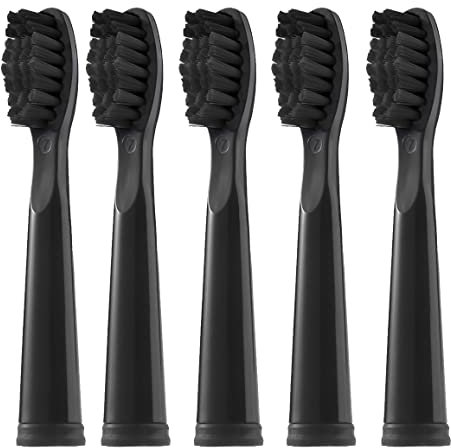 5 Testine per Spazzolino da Denti Compatibili con FW-D7/D8/FW-507/FW-508/FW-551/FW515/2011/917/959 (bambù nero carbone (duro))