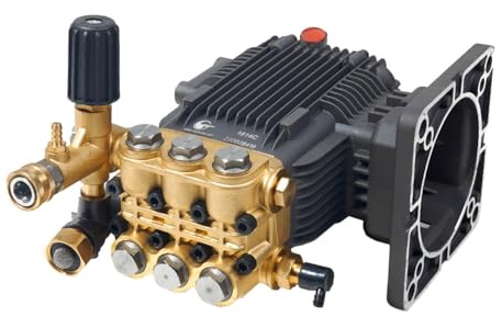 Canpump CE 1550 E : Pompe de rechange pour nettoyeur haute pression électrique 2000 psi @ 5,3 gpm avec déchargeur externe, arbre horizontal de 2,8 cm, 1750 tr/min, pompe triplex à haut débit
