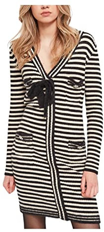 Gaudi Damen Strickkleid mit Taschen + Schleife Langarm 221Fd13002, Black-Tofu, L