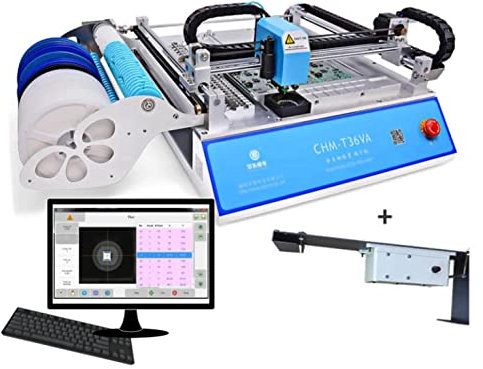 SMT PNP-Maschinen-Chip-Montage, CHMT36VA + Desktop-SMT-Pick-and-Platz-Maschine + 2 CCD-Kameras, geschlossene Schleifensteuerung, 0402-5050, SOP, QFN, TQFP.. PC-Steuerung