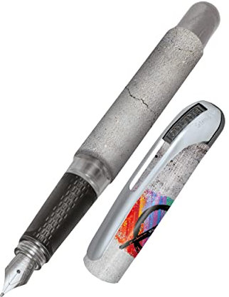 Online Füller College Peace, Tinten-Füller für Rechtshänder, ergonomisches Griffstück, Iridiumfeder medium, Standard-Tintenpatronen, inkl. Kombipatrone blau, 1 Stück (1er Pack)