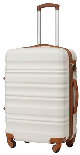 COOLIFE 20 Inch Carry On Suitcase – Hard Shell Lightweight ABS+PC Luggage with 360° Silent Wheels & TSA Lock for EasyJet,Airline Compatible & Weekend Getaways Pink