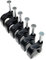 Clips redondos negros para cables con fijaciones de clavos, K-Type 100 unidades (10 mm)