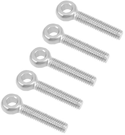QUARKZMAN M6 x 30mm Machines Épaule Balançoire Levage Œil Boulon 5PCS 304 Inox Acier Métrique Filetage Goupille Arbre Goujon Boucle Trou Boulon pour Pipeline Vanne Vannes
