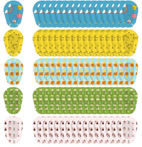 Lot de 85 patchs adhésifs respirants pour les yeux - 5 styles de dessin animé - Pour enfants et adultes