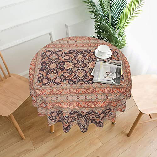 DMORJ Antike orientalische Kunstdrucke, runde Tischdecke: waschbar, perfekt für Buffet-Tische, Partys, Picknick-Mittagessen. - 152,4 cm
