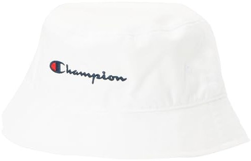 Champion Unisex Icons Accessories-805975 Woven Cotton Twill Small Script Logo Fischerhut, Weiß, L/XL