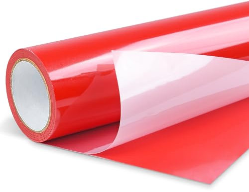 Lya Vinyl Rot Plotterfolie Vinyl -30,5 x 500 cm PET Vinylfolie Plotter für Cricut, Hohe Qualität Schwarz Plotterfolie Vinyl für Party Dekoration, Aufkleber, Craft Cutter