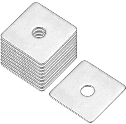 QUARKZMAN Arandela Cuadrada, 10uds M4x20x20x1mm 304 Acero Inoxidable Placa Cuadrada Arandelas Plana Almohadilla Espaciador Junta para Herrajes Sujetador