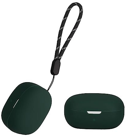 kwmobile Case Compatible with Anker Soundcore P20i Case - Silicone Cover Holder for Earbuds - Dark Green