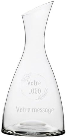 Carafe a decanter vin 1,1L - Pichet en verre personnalisable avec Logo, Prénom, Message… [ Carafe à vin ]