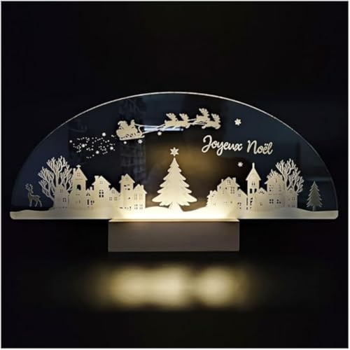 Adzif.biz Le sticker de decoration - Village de Noël Lumineux, décoration Village de noël 3D LED