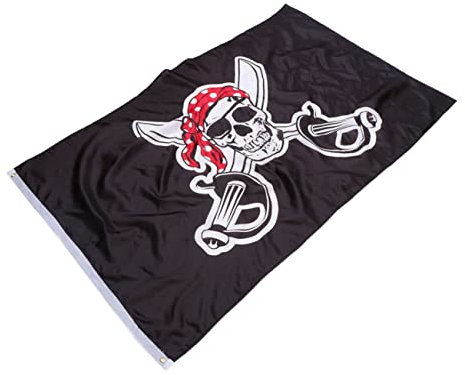 Piratenflagge Totenkopfflagge Schwarz 90x150 Cm für Riegel