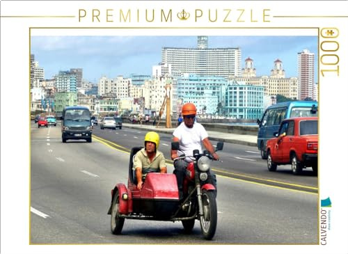 CALVENDO Puzzle EIN Motorrad-Gespann der Marke JAWA in Havanna | 1000 Teile Lege-Größe 64 x 48 cm Foto-Puzzle für glückliche Stunden