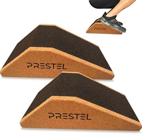 Prestel Anti-Rutsch-Keilblock (Paar) – Fersenerhöhter Kniebeugenkeil für Damen und Herren, professionelle Kniebeugenrampe verbessert die Beweglichkeit, Balance und Kraftleistung, geeigneter