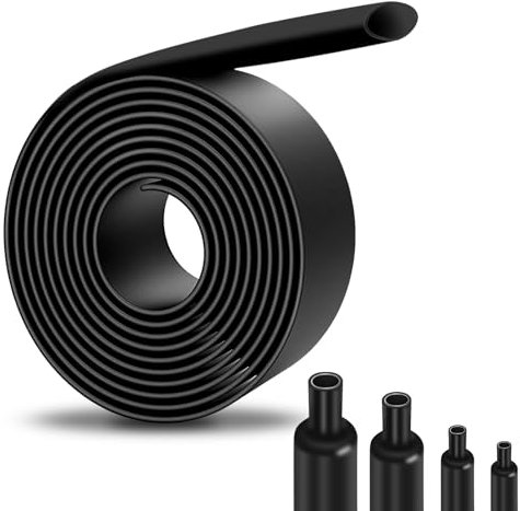 Adiwo 3:1 Gaine Thermorétractable, 12.7mm 1.5m Isolation Electrique Tube de Câble D'enveloppe Thermorétractable, Manchon Thermoretractable pour l'isolation des Câbles, Le Marquage, La Réparation