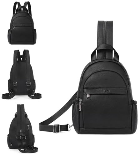 CLUCI Kleiner Rucksack Damen Elegant,Sling Bag Klein Brusttasche,Wasserdichte Schultasche Daypack Mini Leder Rucksack Für Damen Rucksack Tasche 2 in 1 Teenager Mädchen Schultaschen