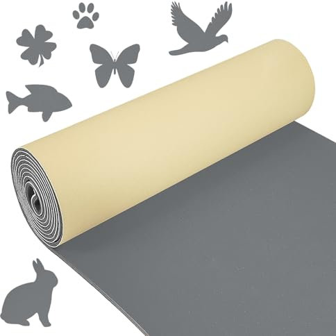 EVA Foam 200x30cm, Moosgummi Selbstklebend 1mm Dicke, Schaumstoff Meterware, Selbstklebende EVA Schaumstoff, Graue Eva Schaumstoffmatte, für Scrapbooking Kunsthandwerksbedarf Schmücken