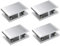 YFJBDKS 4 Stück Glas-Clip, Aluminiumlegierung, Geländer, Glas-zu-Glas-Klemme, Verbindungsklammer für Glaszaun für Glasbalustrade, Glasgeländerpfosten, Glasklemme,Silber,18mm~20mm