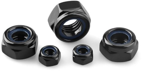 ORTAVA M8 Edelstahl Muttern Set - 30 Stück Sicherungsmuttern, Sechskantmuttern, Stoppmuttern (Schwarz)