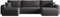 Kaiser Möbel, Sofa mit schlaffunktion, mit Bettkasten, Schlafsofa Capri, Designer U-Form Sofa, Modern Design Couch, Polsterecke, Freistehend, Stoff POSO Dunkelgrau
