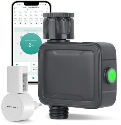 Landrip Centralita de riego WiFi, programador de riego automático, temporizador de riego jardín