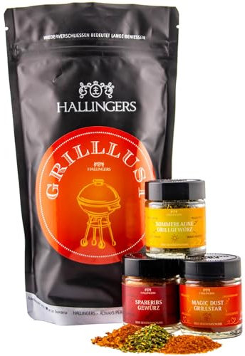 Hallingers Grilllust - Grillen Wundertüte Geschenkset Magic Dust Spareribs & Sommerlaune Gewürze für die Grillparty (Bag) - Geschenk im Sommer & als perfektes Grillgeschenk | Geburtstag Glückwunsch Ne