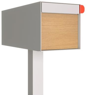 Boîte aux lettres américaine Americano blanche avec façade décorative en bois