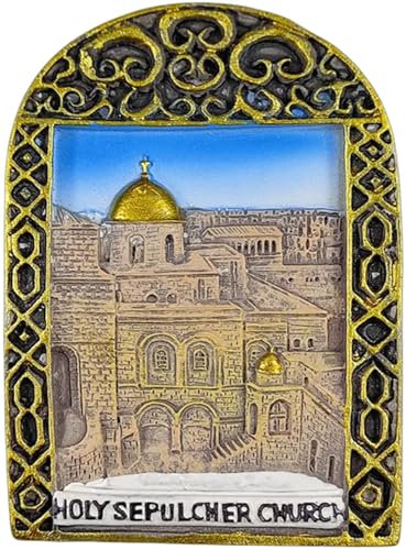 Kühlschrankmagnet, Heiliges Grab, Kirche, Jerusalem, Tourismus, Souvenir, Kühlschrankdekoration, Magnet, handbemalt, Handwerk