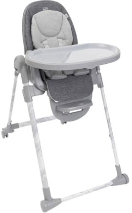 Chicco Polly Armonia Kinderhochstuhl für Babys von Geburt bis 40 kg, 9 Höhenstufen, 3 Neigungspositionen, verstellbarer Fußstütze, Hochstuhl 3in1, Kompakt verstaubar,4 Räder,Modernes Design,Dunkelgrau