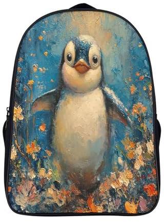 GAOYUCHUN Fairy Penguin 3D Schulrucksack Kinder Mit Kindergartenrucksack Leichte Laptop Aufbewahrungstasche Für Schule Kinder Schüler Schulranzen 40x28x16cm