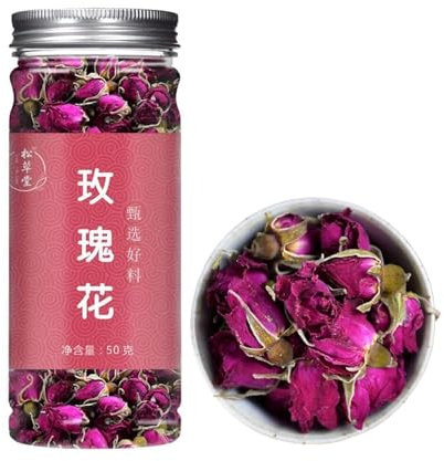 Natural Herbal Tea Healthy Tea Rose Buds Tea 1.76oz Dried Rose Flowers Flat Shade Rose Bud Tea 50g