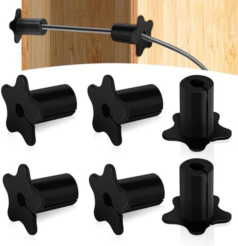 6 Pezzi Kit di Instradamento Cavi per Starlink, Silicone Boccole Passanti per Cavi da 1,6cm Kit di Instradamento Cavi per Foro a Parete Passacavo per Starlink Cavi Ethernet (Nero)