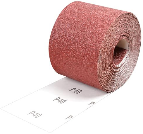 Shineboc Sandpaper Roll 40 Grit, 93mm x 10m Emery Sanding Rolls for Sanding Wood, Paint, Plaster, Filler, Metal and Hand Sanders