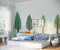 Bellabino Vils Kinderbett 90x200 cm – Einzelbett ausziebar auf 90x190 cm mit 2 Matratzen, Rausfallschutz & Lattenrost in Weiß – Montessori Kinder Bett aus Kiefer Massivholz für Jungen und Mädchen