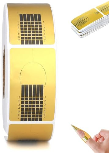 120 Pcs Nail Forms Self Adheisive Paper Nail Form Stickers Sculpting UV Builder Gel Polygel Nail Art Nail Extension Form, Professional Salon and Home Use