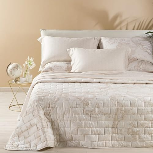 ALVIERO MARTINI 1ª CLASSE HOME COLLECTION Copriletto Trapuntato Matrimoniale in raso di cotone Art. Geo White 270x270 cm