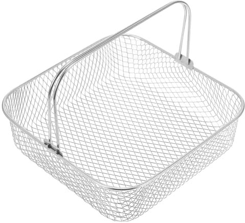 Holibanna Cesta De Malla De Acero Inoxidable para Freidora De Aire Cesta De Repuesto para Freidora Accesorio con Asa y para Papas Fritas
