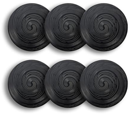 NOVASTYL - Lot 6 assiettes plates tornade 27cm en grès noir - 2614830