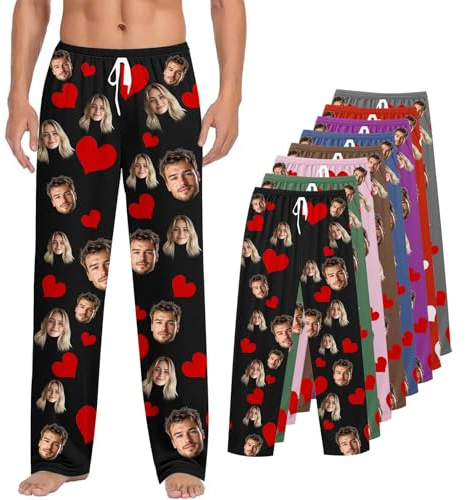 Personalised Pyjamas Bottoms for Men Women, Custom Pajama Pants with Photo, Personalised PJS Gift for Men Women