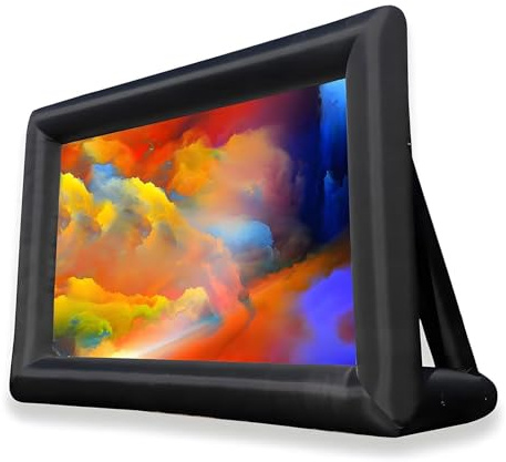 Inflatable Projector Screen,14/16/20FT Outdoor Movie Screen With Blower and Carry Bag,Supports Front And Rear Projection,Movie Blow Up Movie Screen,for Backyard Movie Night Pool Party(20FT)