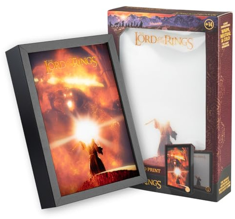 Grupo Erik Der Herr Der Ringe Lampe LED Licht Deko Rahmen Bild mit Licht | 20 × 28 × 5 cm - Stimmungslicht Kinder und Erwachsene Zubehör - Lord of the Rings Gandalf Balrog Geschenke Merch